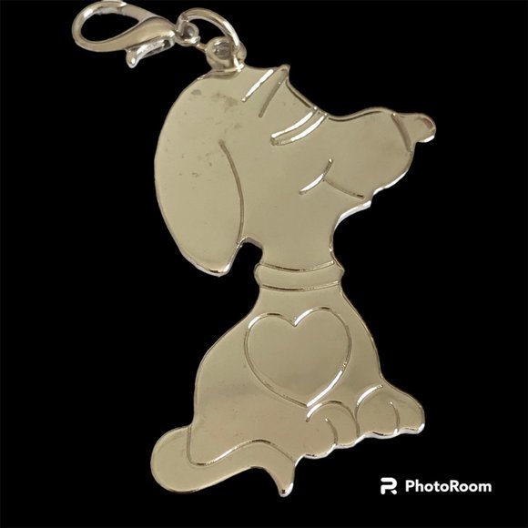 Vintage Snoopy Charm Purse Zipper Pull Silver Plated Peanuts Cartoon Dog Peanuts - Picture 3 of 9